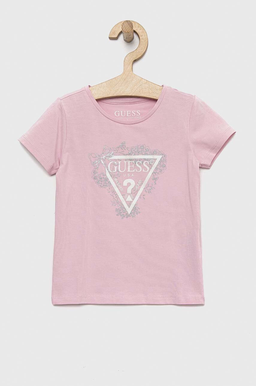 Guess Детска тениска в розово - Pepit.bg