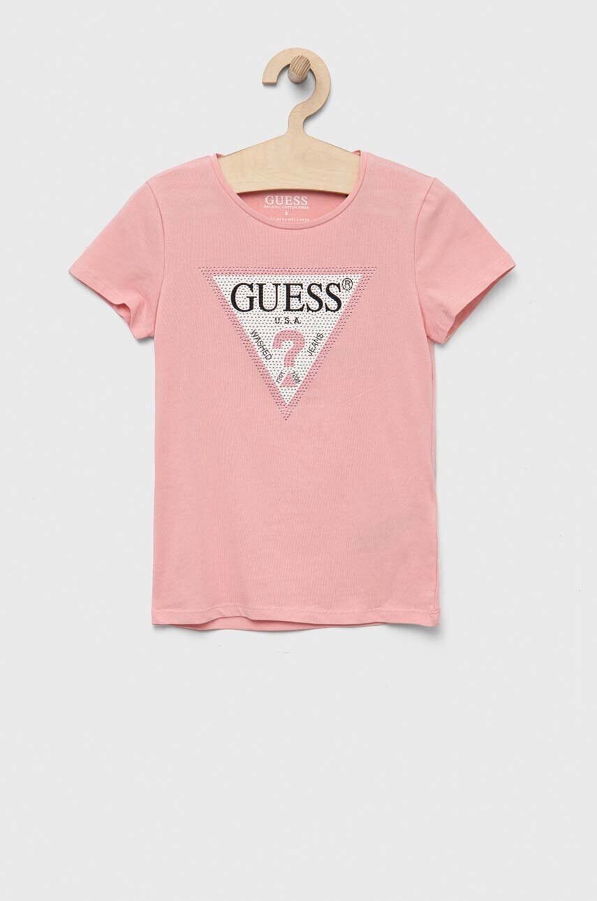 Guess Детска тениска в розово - Pepit.bg