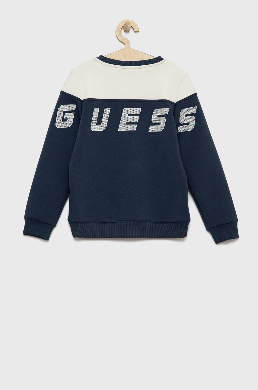 Guess Детски суичър в тъмносиньо с десен - Pepit.bg