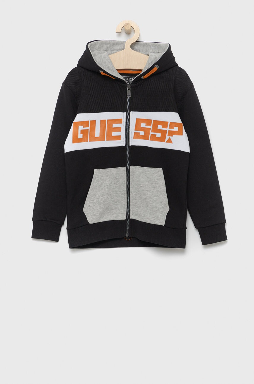Guess Детски суичър в черно с десен - Pepit.bg