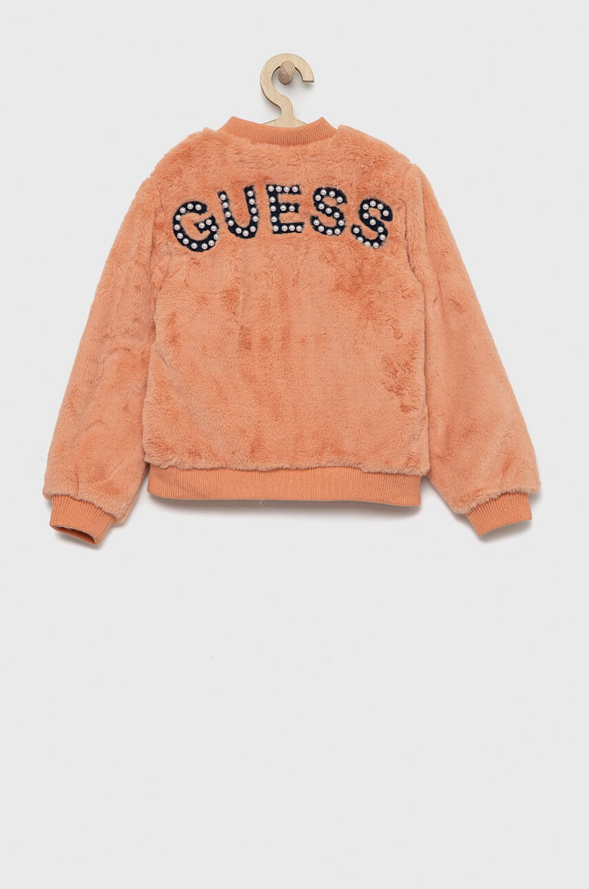 Guess Детско яке бомбър в оранжево - Pepit.bg