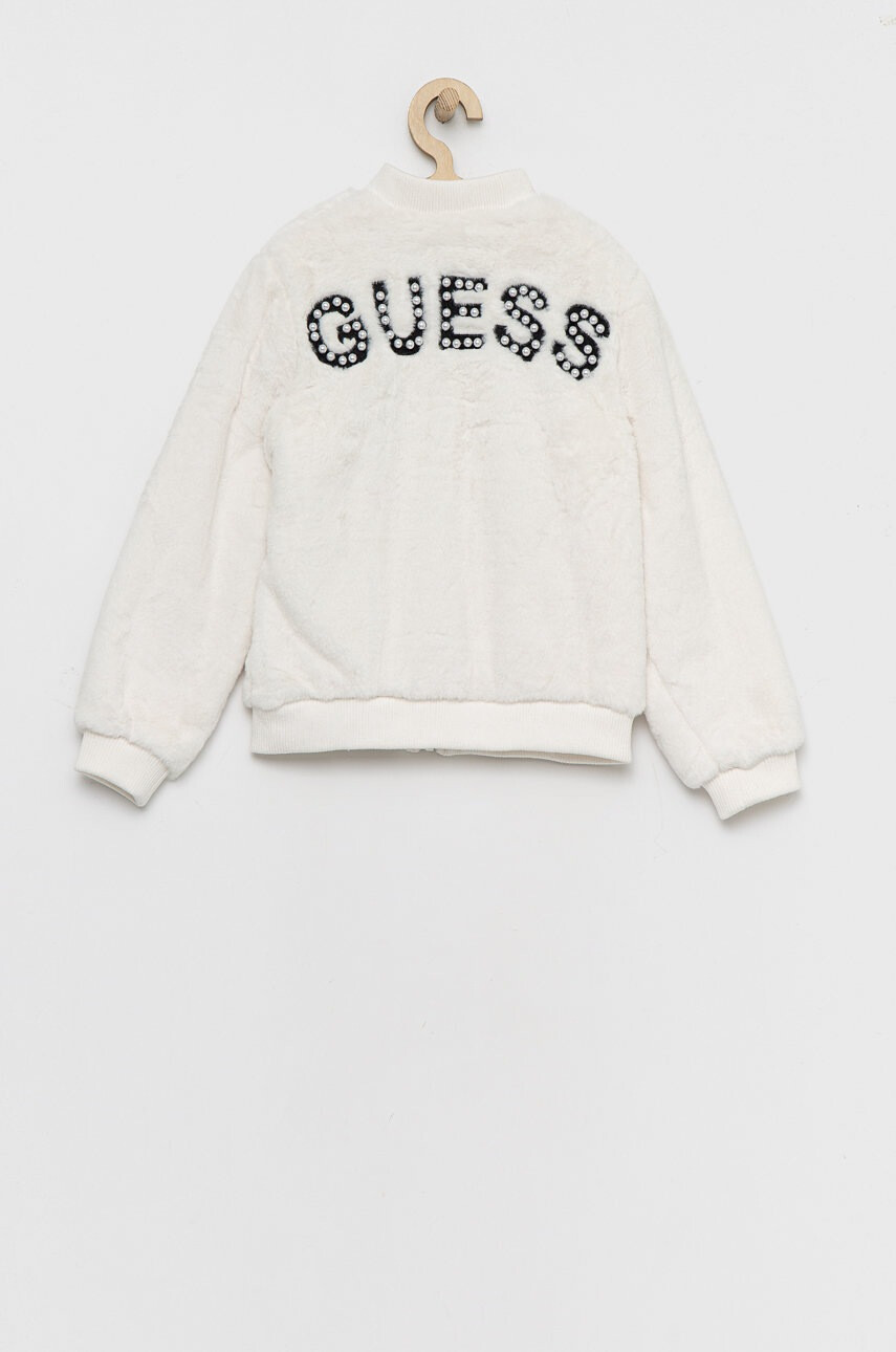 Guess Детско яке бомбър в бяло - Pepit.bg