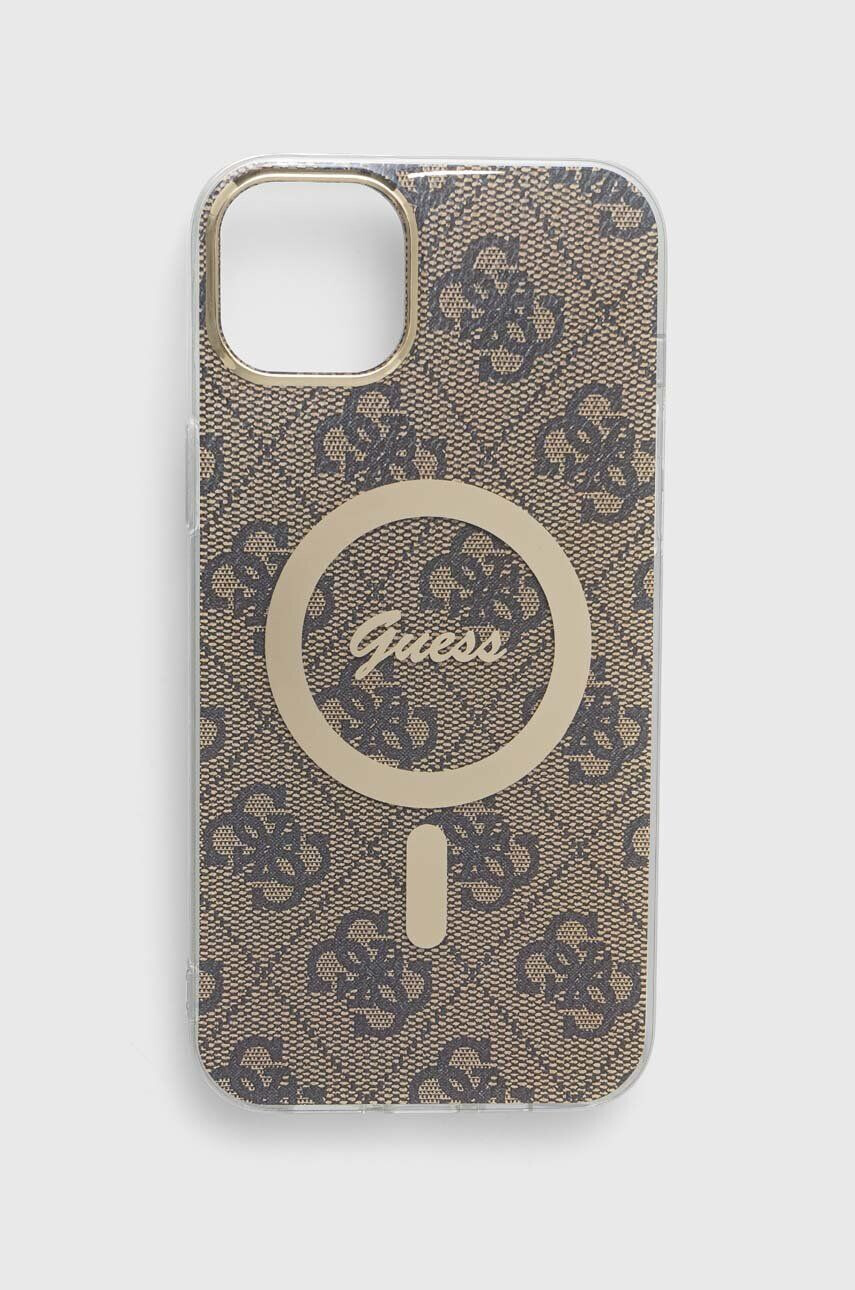 Guess Кейс за телефон iPhone 14 Plus 6.7" в бежово - Pepit.bg