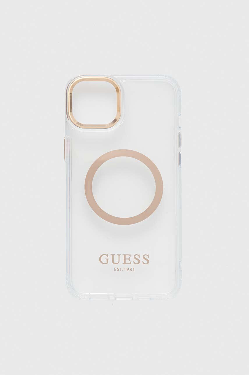 Guess Кейс за телефон iPhone 14 Plus 67" в златисто - Pepit.bg