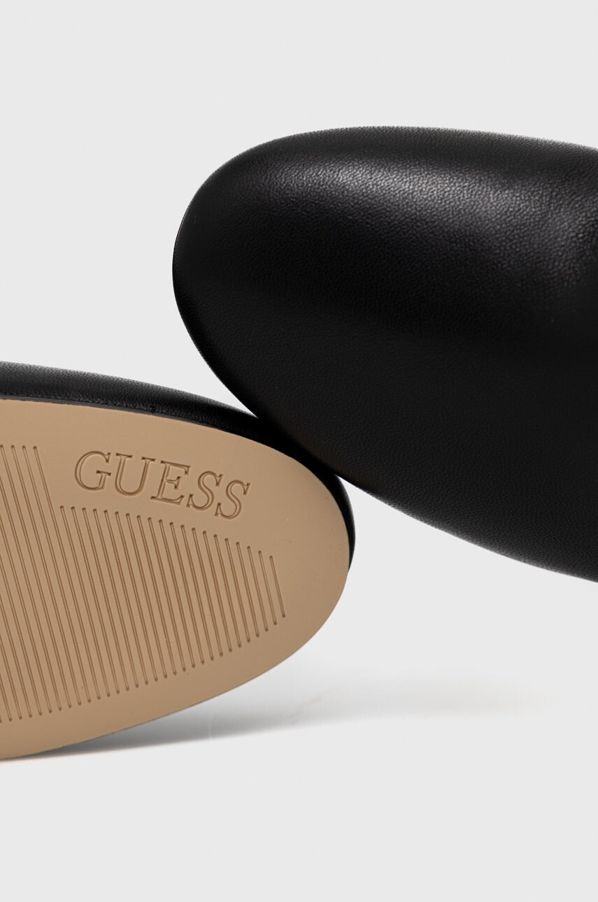 Guess Кожени ботуши Sacha в черно с висок ток - Pepit.bg