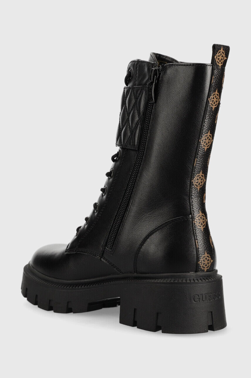 Guess Кожени кубинки Sery в черно с платформа - Pepit.bg