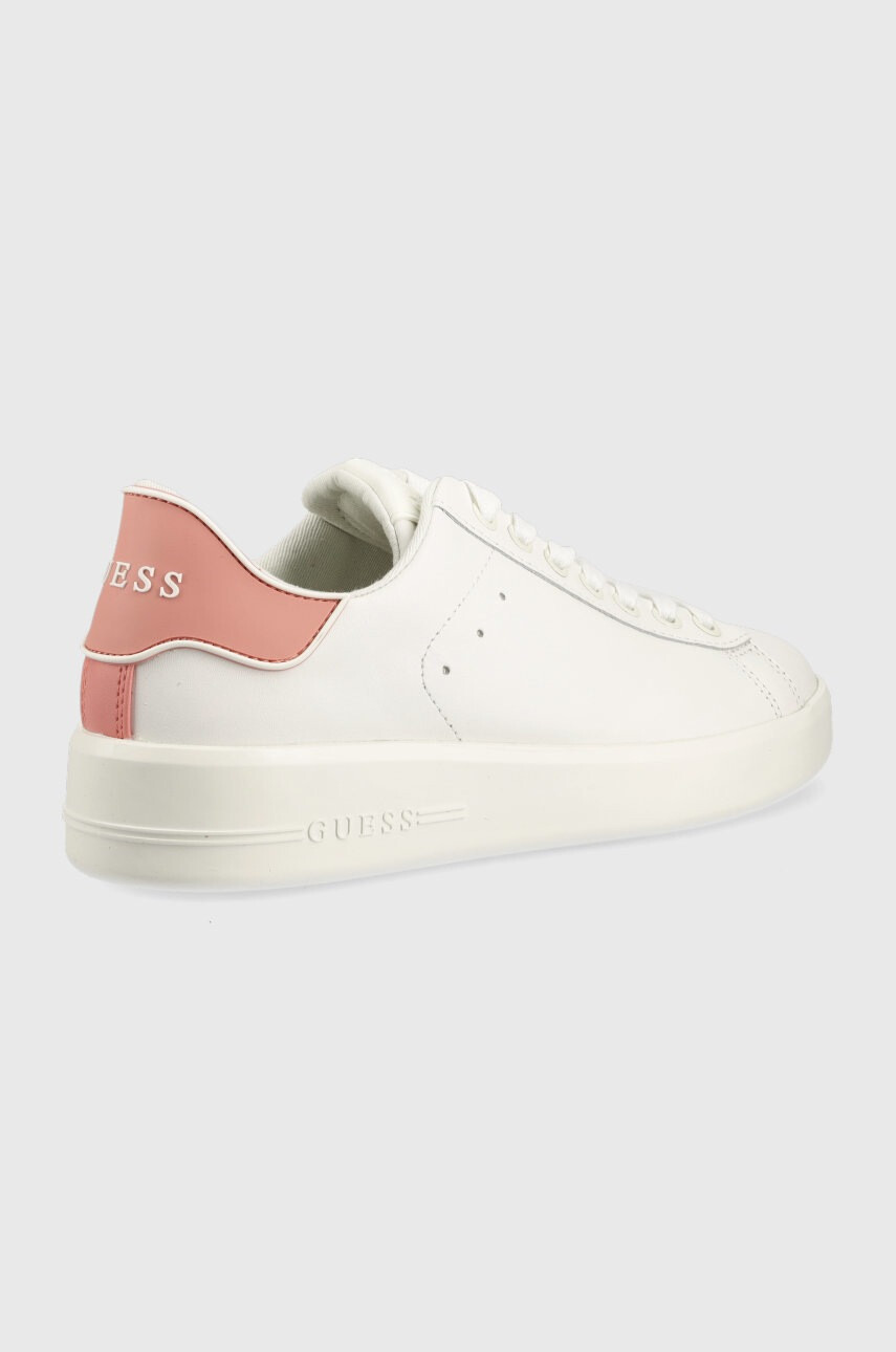 Guess Кожени маратонки Rockie в бяло - Pepit.bg