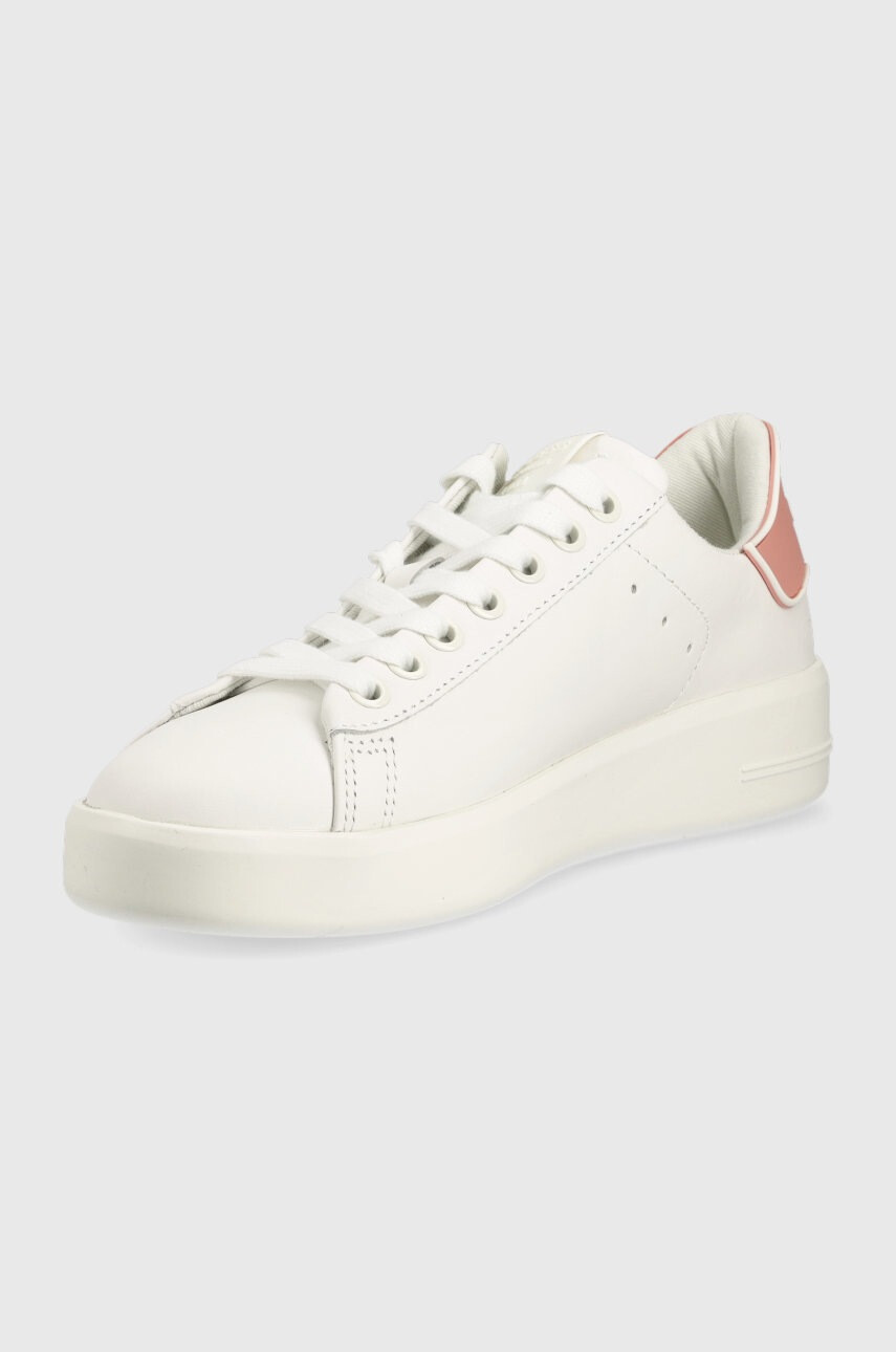 Guess Кожени маратонки Rockie в бяло - Pepit.bg