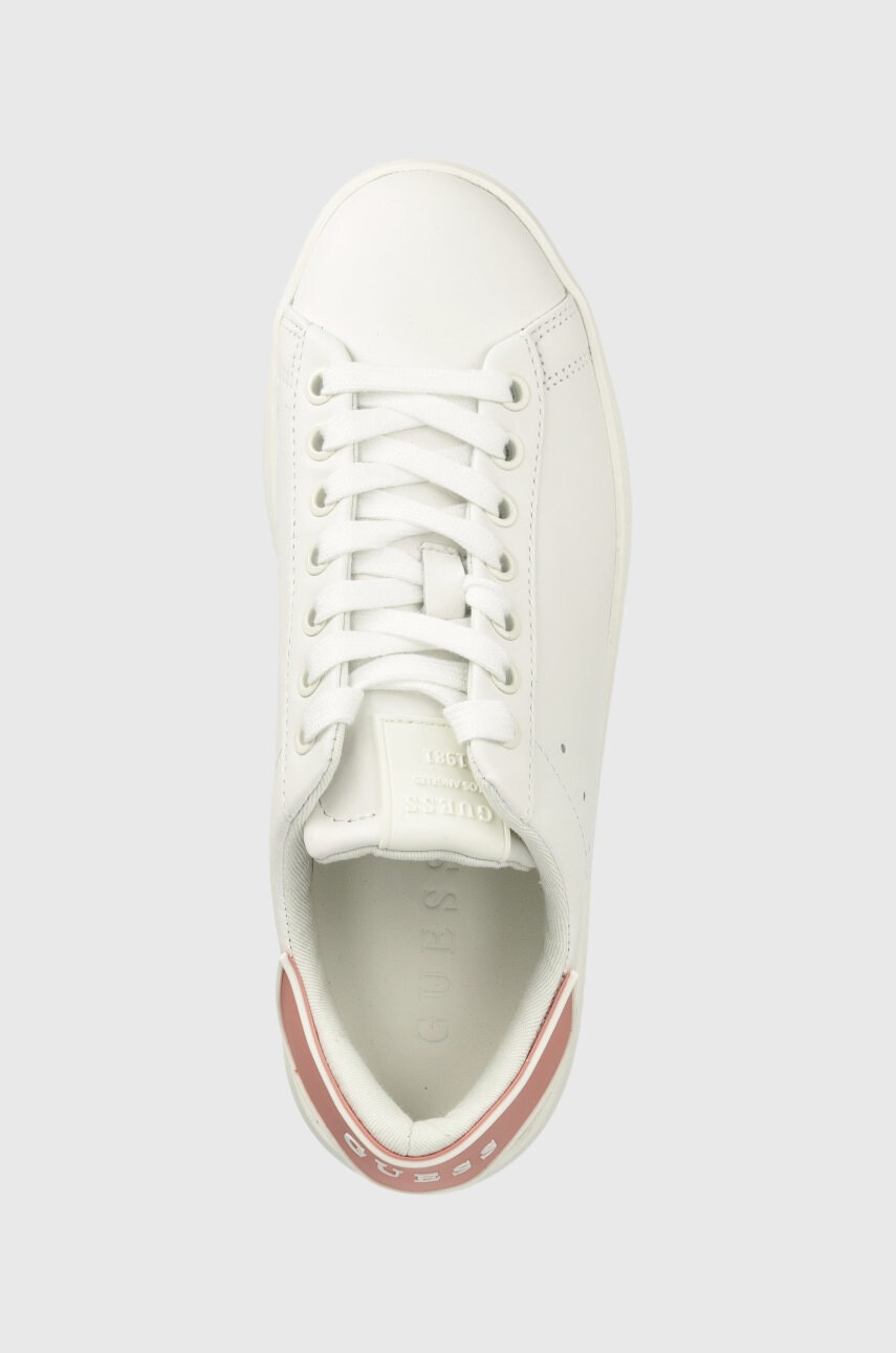 Guess Кожени маратонки Rockie в бяло - Pepit.bg
