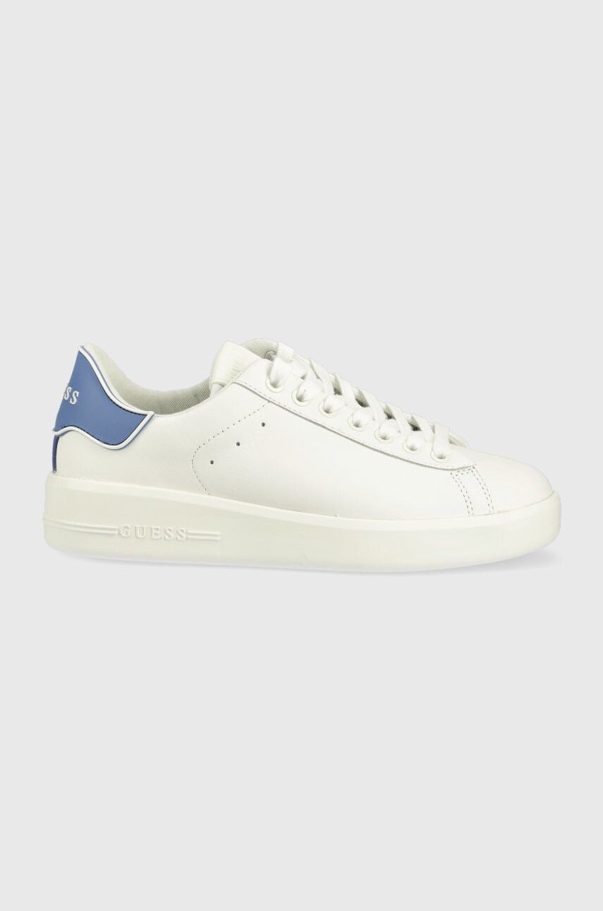 Guess Кожени маратонки Rockie в бяло - Pepit.bg