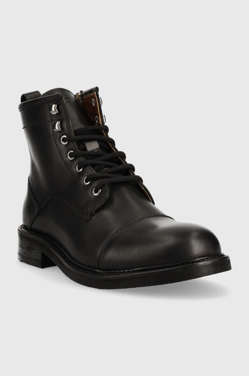 Guess Кожени обувки Arco Lace Up в черно - Pepit.bg