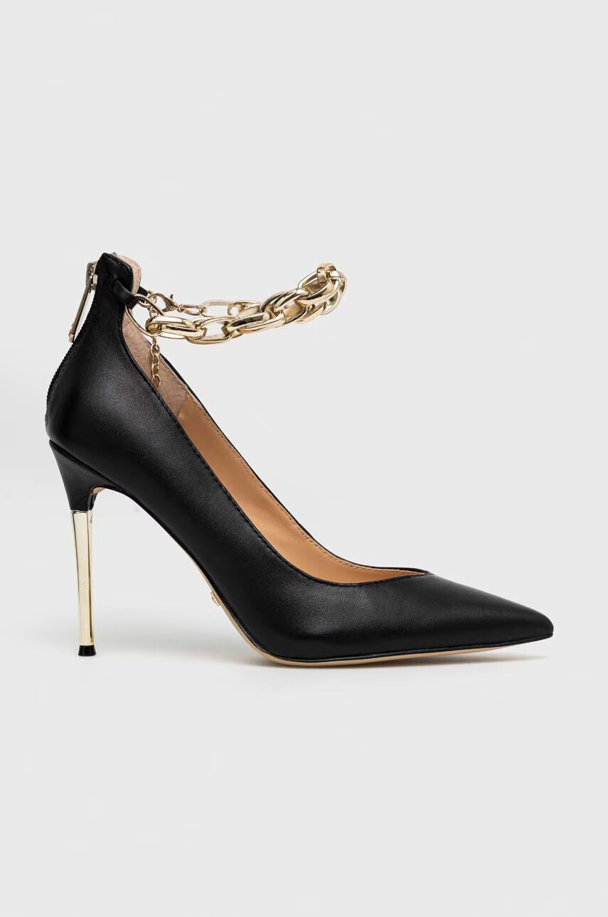 Guess Кожени обувки с висок ток Shadee в черно - Pepit.bg