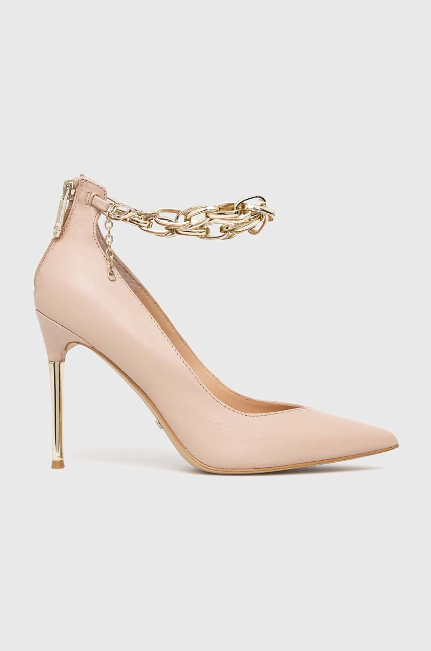 Guess Кожени обувки с висок ток Shadee в розово - Pepit.bg
