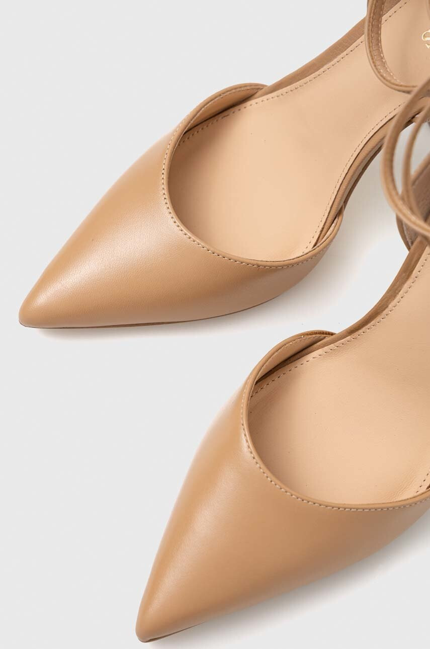 Guess Кожени обувки с висок ток sydnie в бежово - Pepit.bg