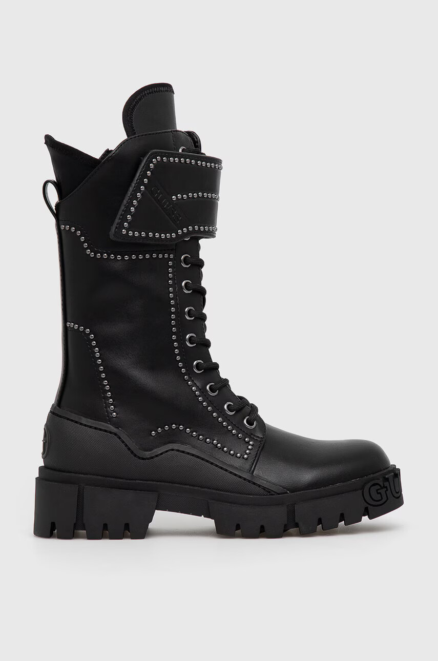 Guess Кубинки дамски в черно с платформа - Pepit.bg