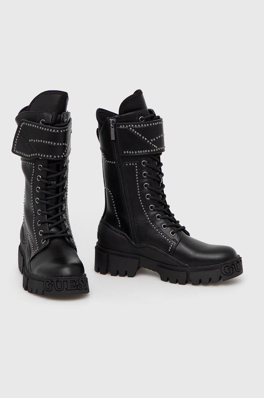 Guess Кубинки дамски в черно с платформа - Pepit.bg