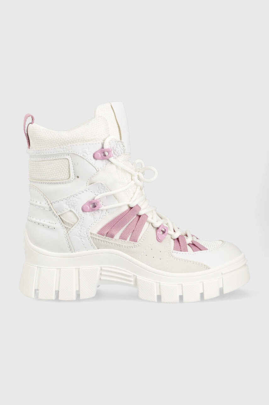 Guess Кубинки Haler в бяло с платформа FL5HLR FAB10 WHITE - Pepit.bg
