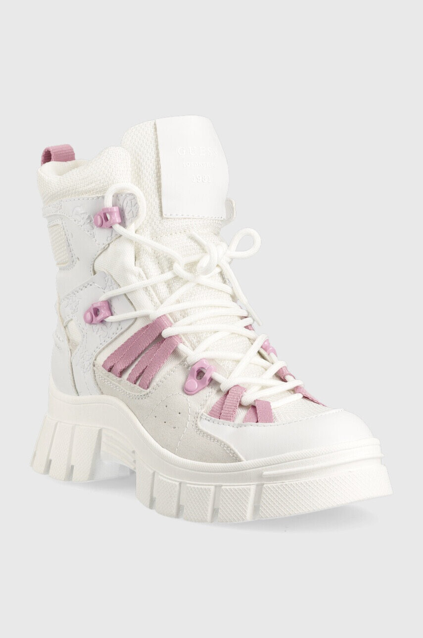 Guess Кубинки Haler в бяло с платформа FL5HLR FAB10 WHITE - Pepit.bg