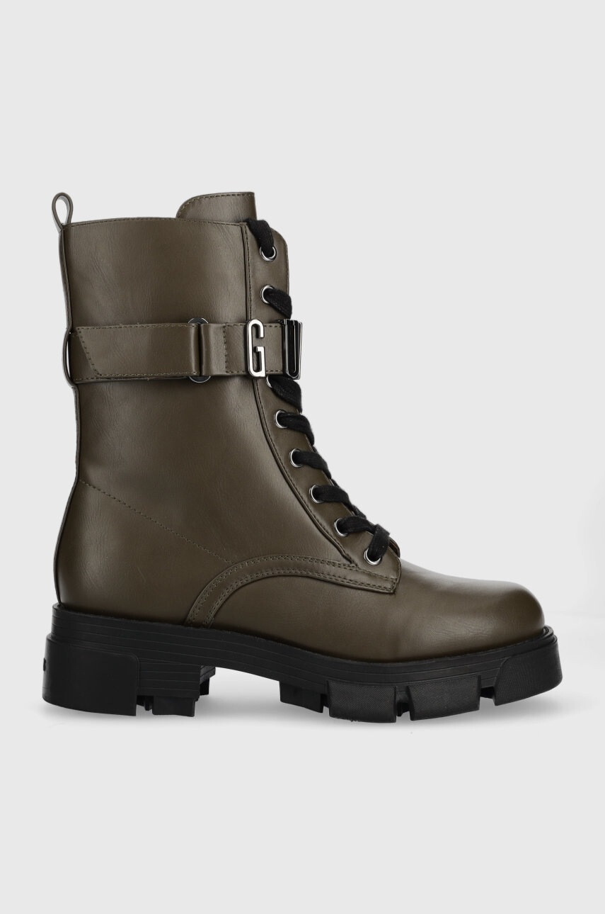 Guess Кубинки Madox в зелено с платформа - Pepit.bg