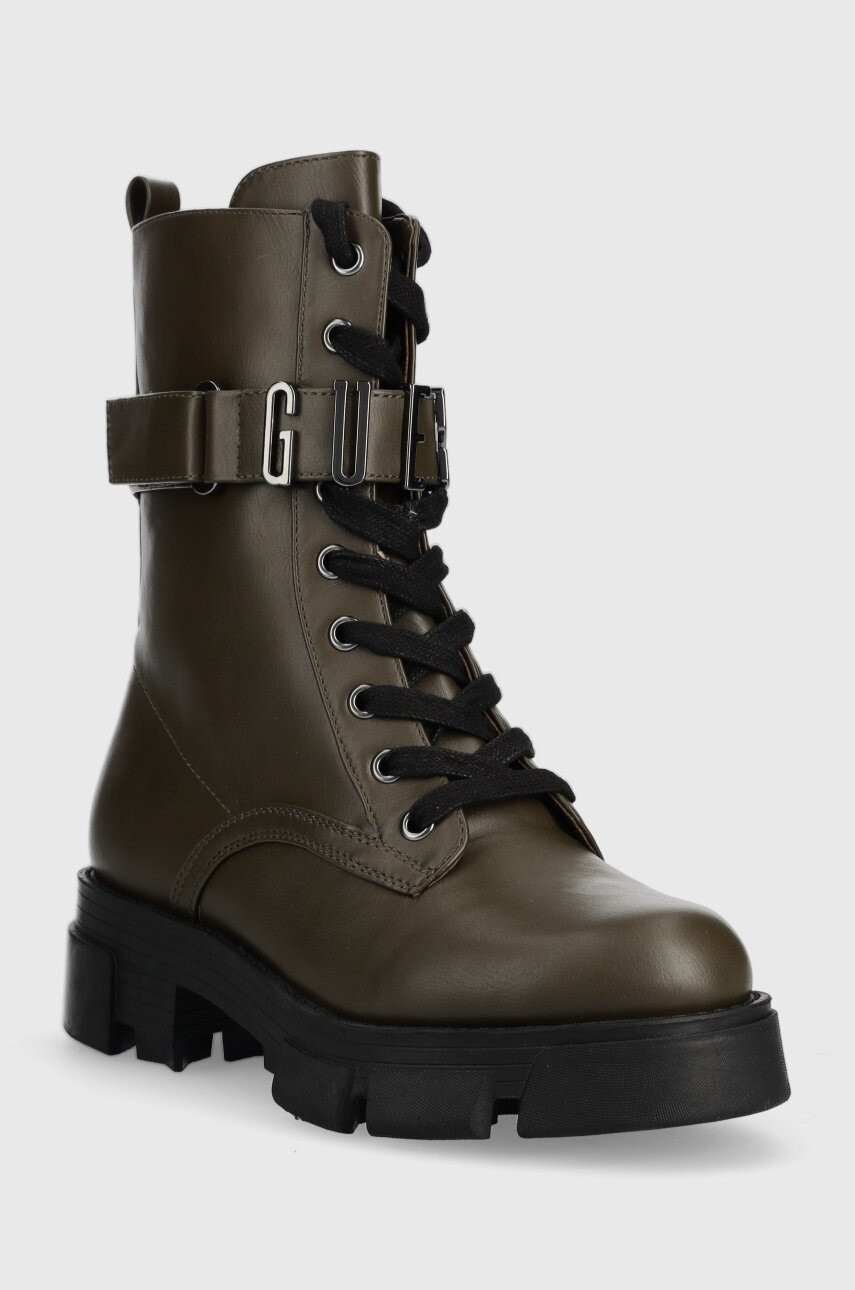 Guess Кубинки Madox в зелено с платформа - Pepit.bg