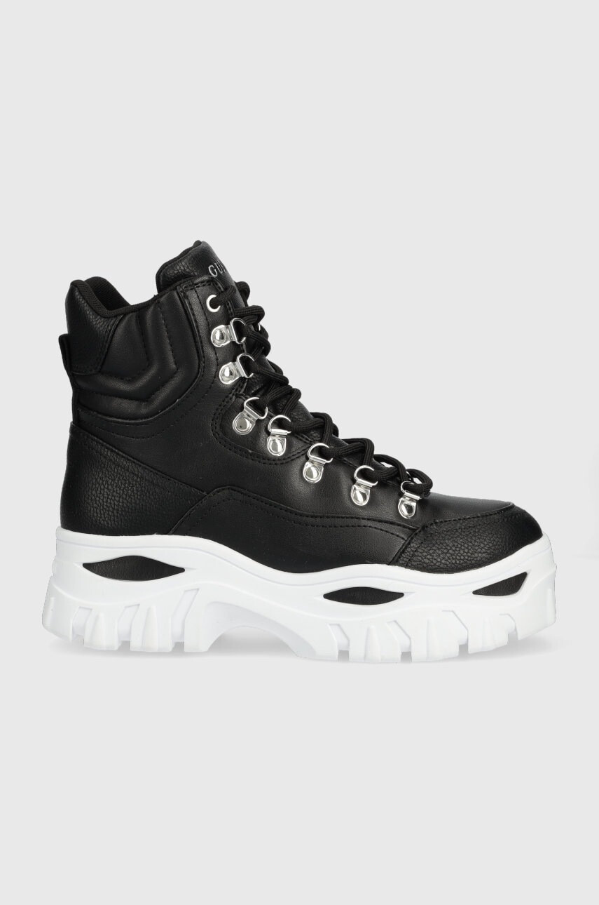 Guess Кубинки Sellen в черно с равна подметка FL5SLL ELE12 BLACK - Pepit.bg