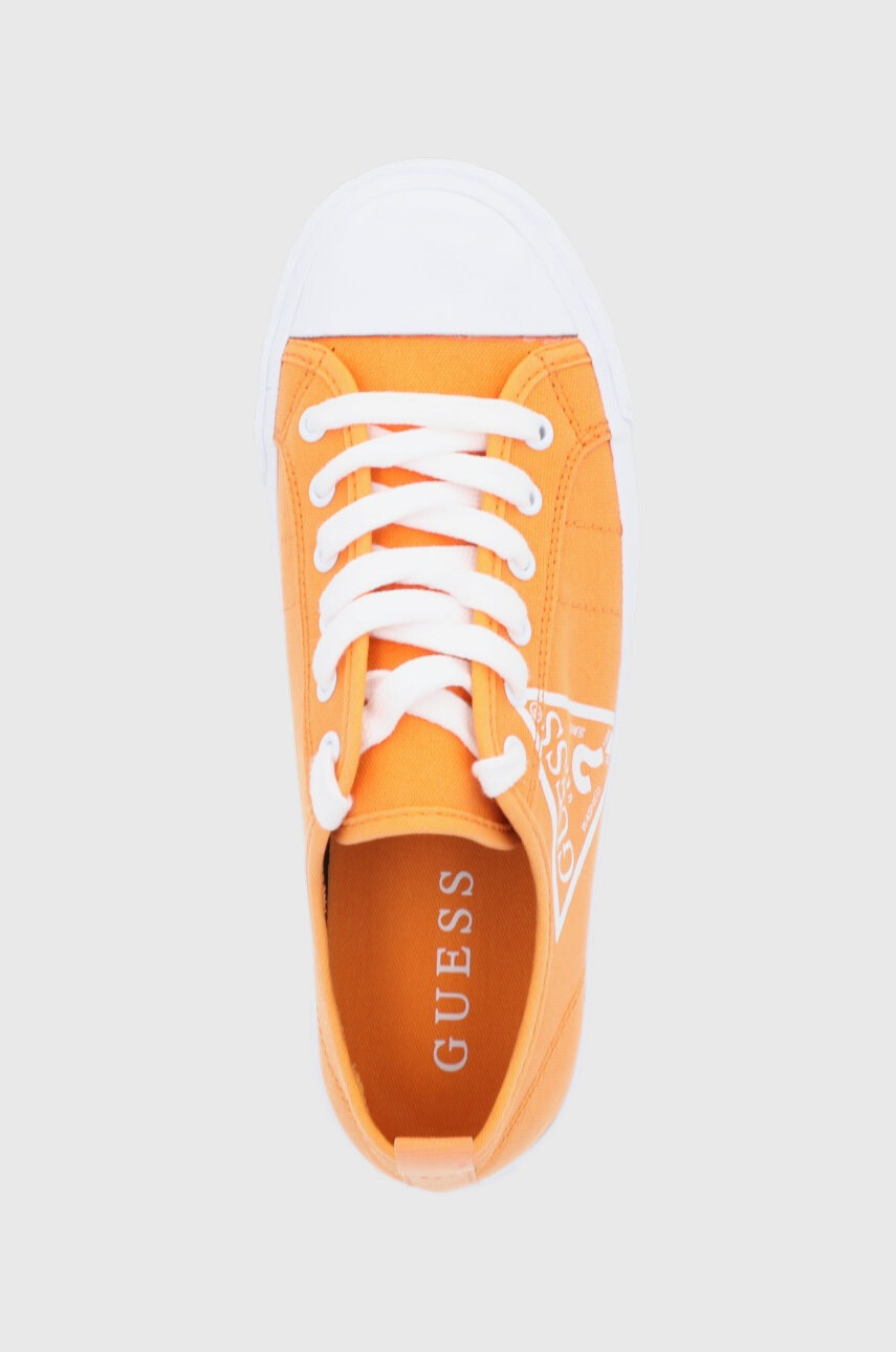 Guess Ниски кецове дамски в оранжево - Pepit.bg