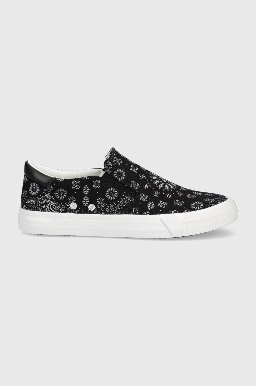 Guess Ниски кецове Ederle в черно - Pepit.bg