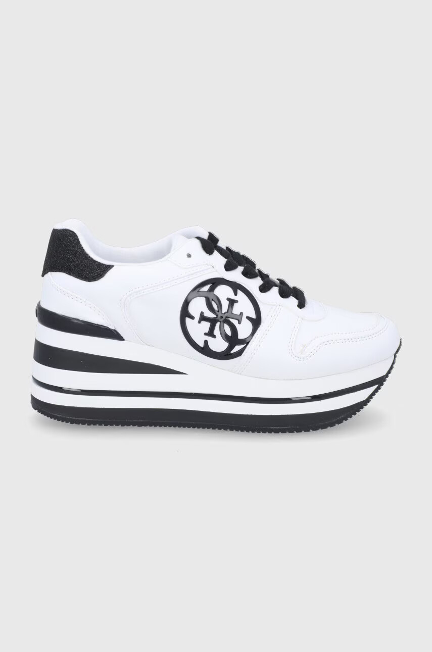 Guess Обувки в бяло със скосена платформа - Pepit.bg
