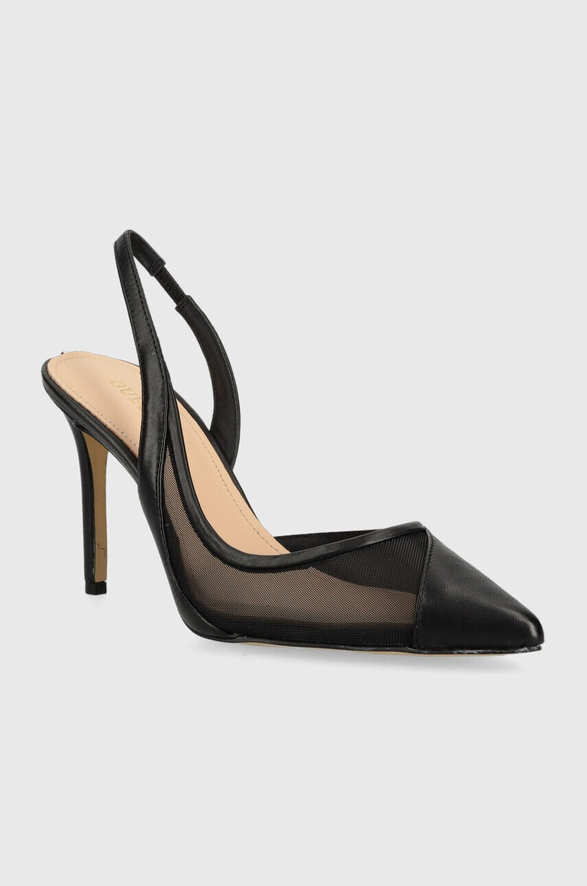 Guess Обувки с висок ток Piano в черно FL5PNO LEA05 BLACK - Pepit.bg