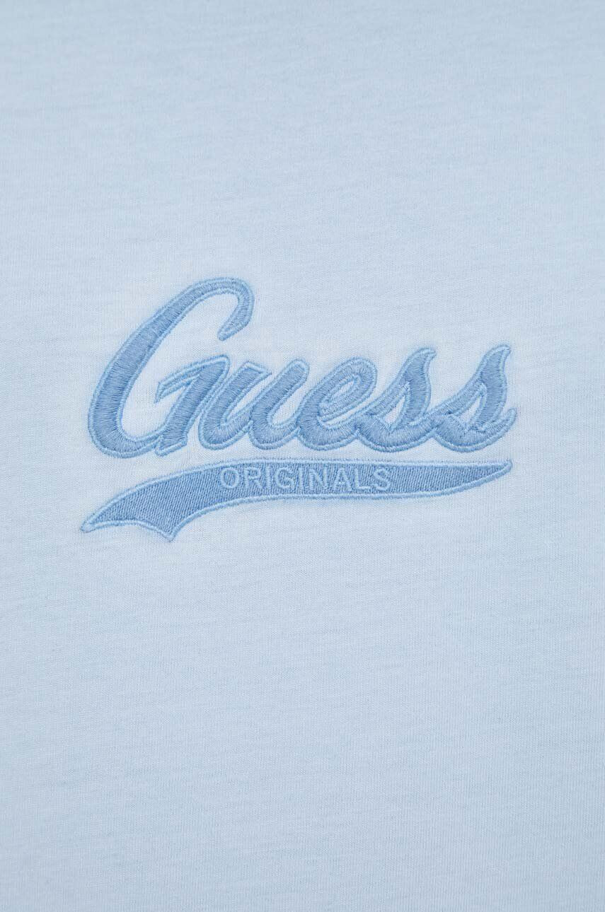 Guess Originals Памучна тениска в синьо с апликация - Pepit.bg