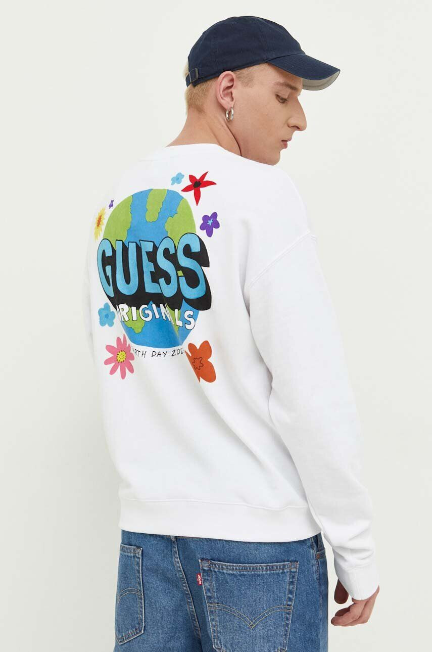 Guess Originals Суичър в бяло с принт - Pepit.bg