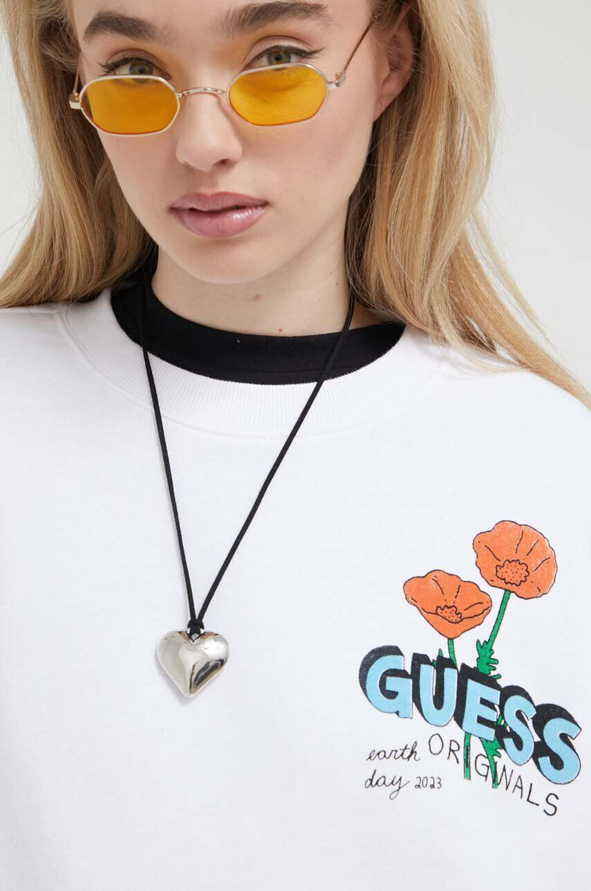 Guess Originals Суичър в бяло с принт - Pepit.bg