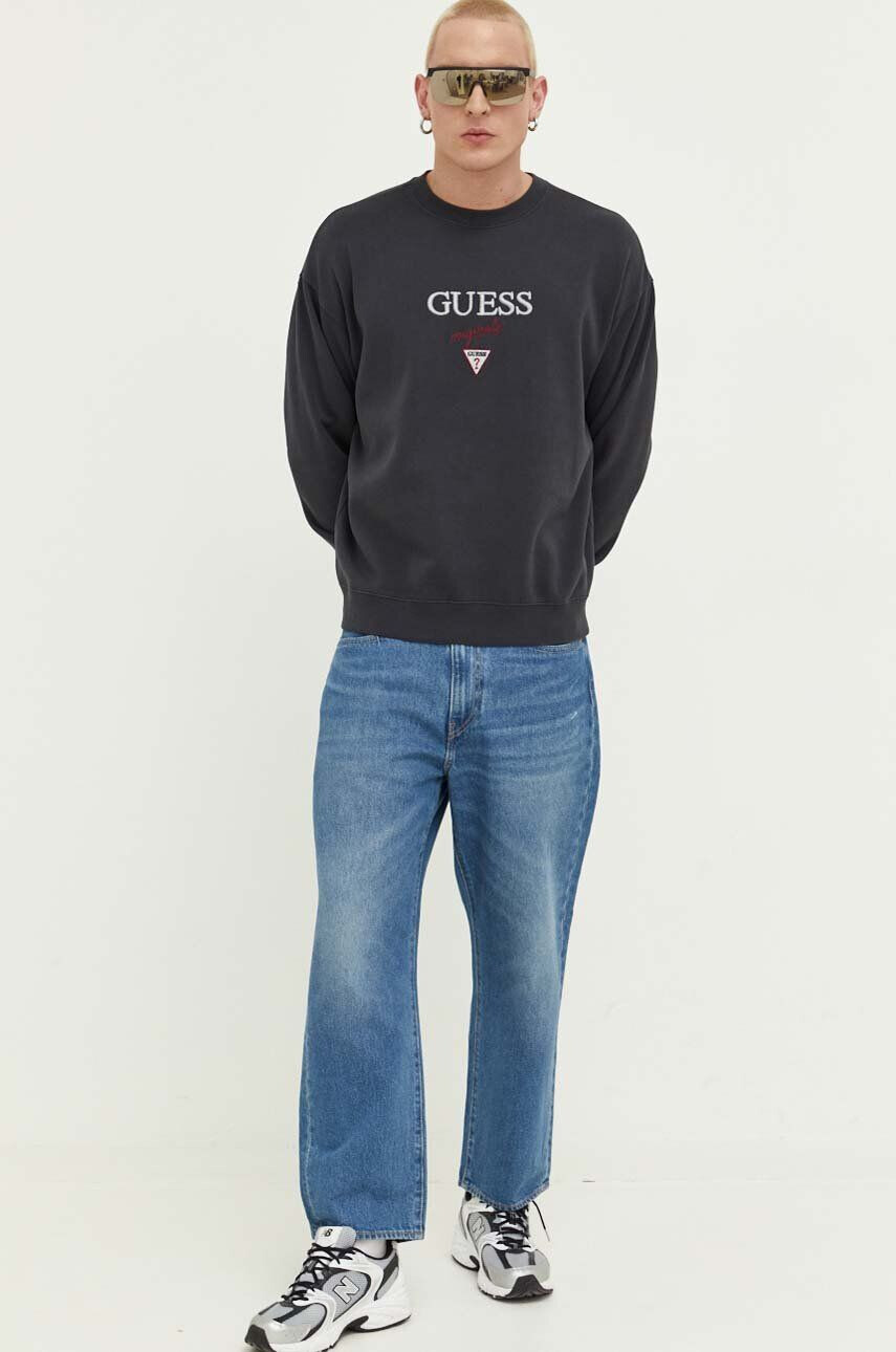 Guess Originals Суичър Go Baker в черно с апликация - Pepit.bg