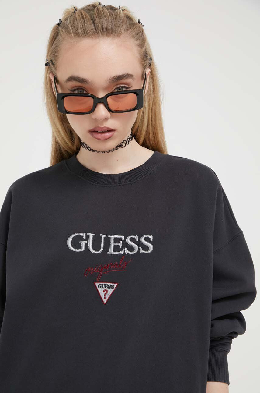 Guess Originals Суичър Go Baker в черно с апликация - Pepit.bg