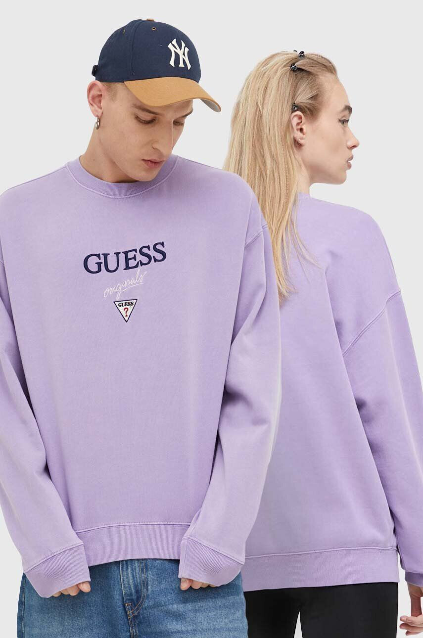 Guess Originals Суичър Go Baker в лилаво с апликация - Pepit.bg