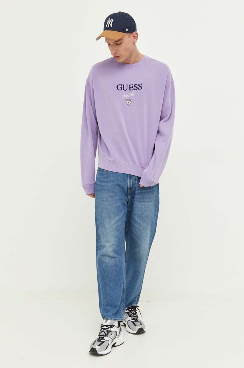 Guess Originals Суичър Go Baker в лилаво с апликация - Pepit.bg