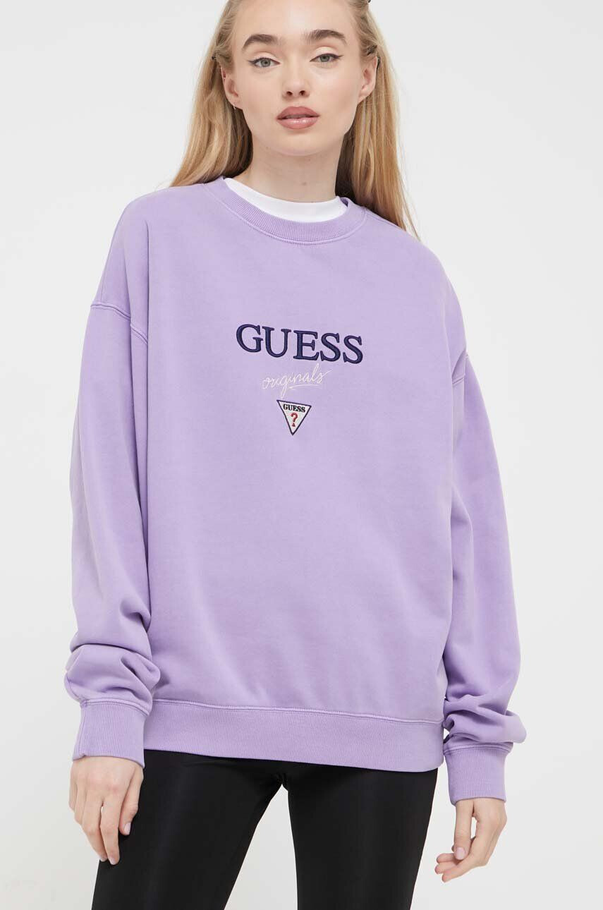 Guess Originals Суичър Go Baker в лилаво с апликация - Pepit.bg