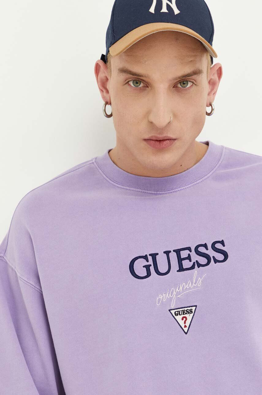 Guess Originals Суичър Go Baker в лилаво с апликация - Pepit.bg