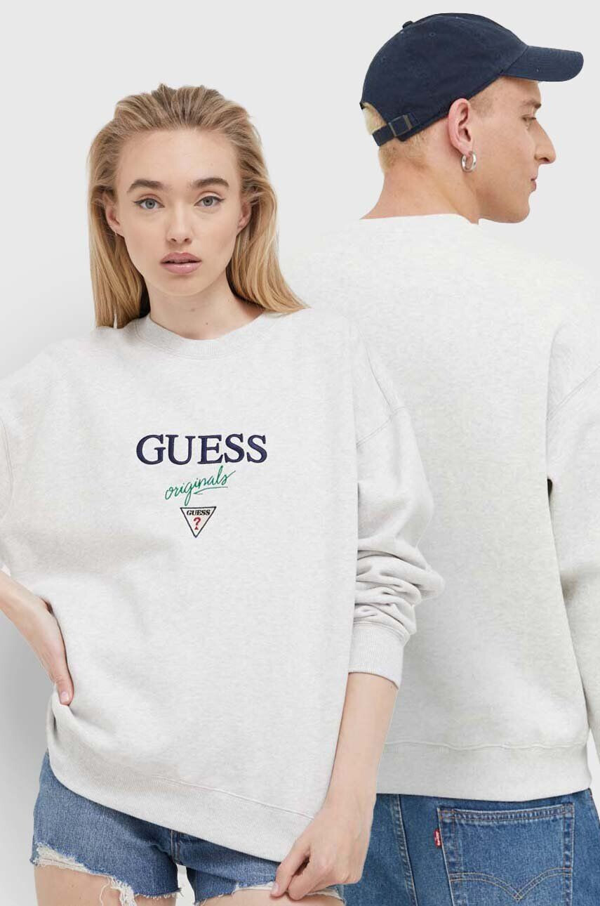 Guess Originals Суичър Go Baker в сиво с апликация - Pepit.bg