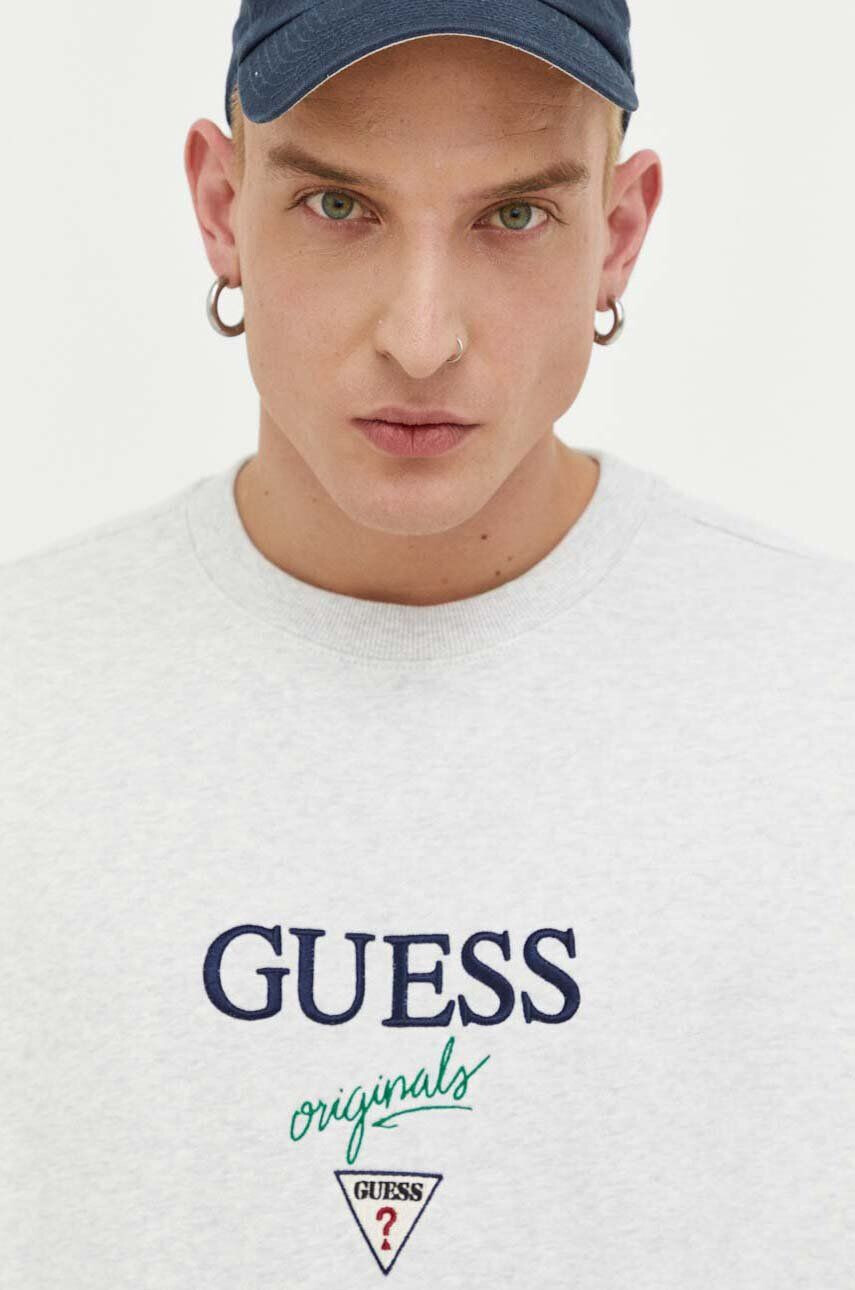 Guess Originals Суичър Go Baker в сиво с апликация - Pepit.bg