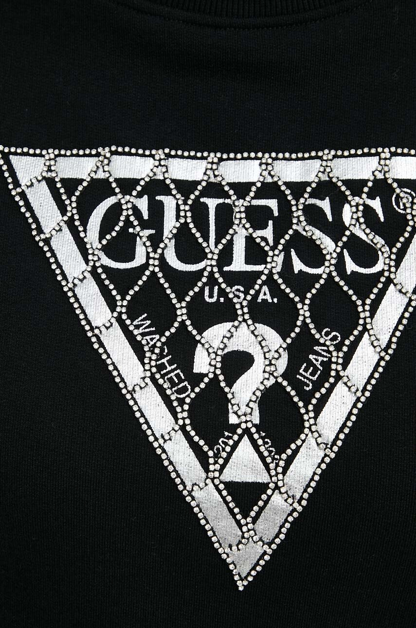 Guess Памучен суичър в черно с апликация - Pepit.bg