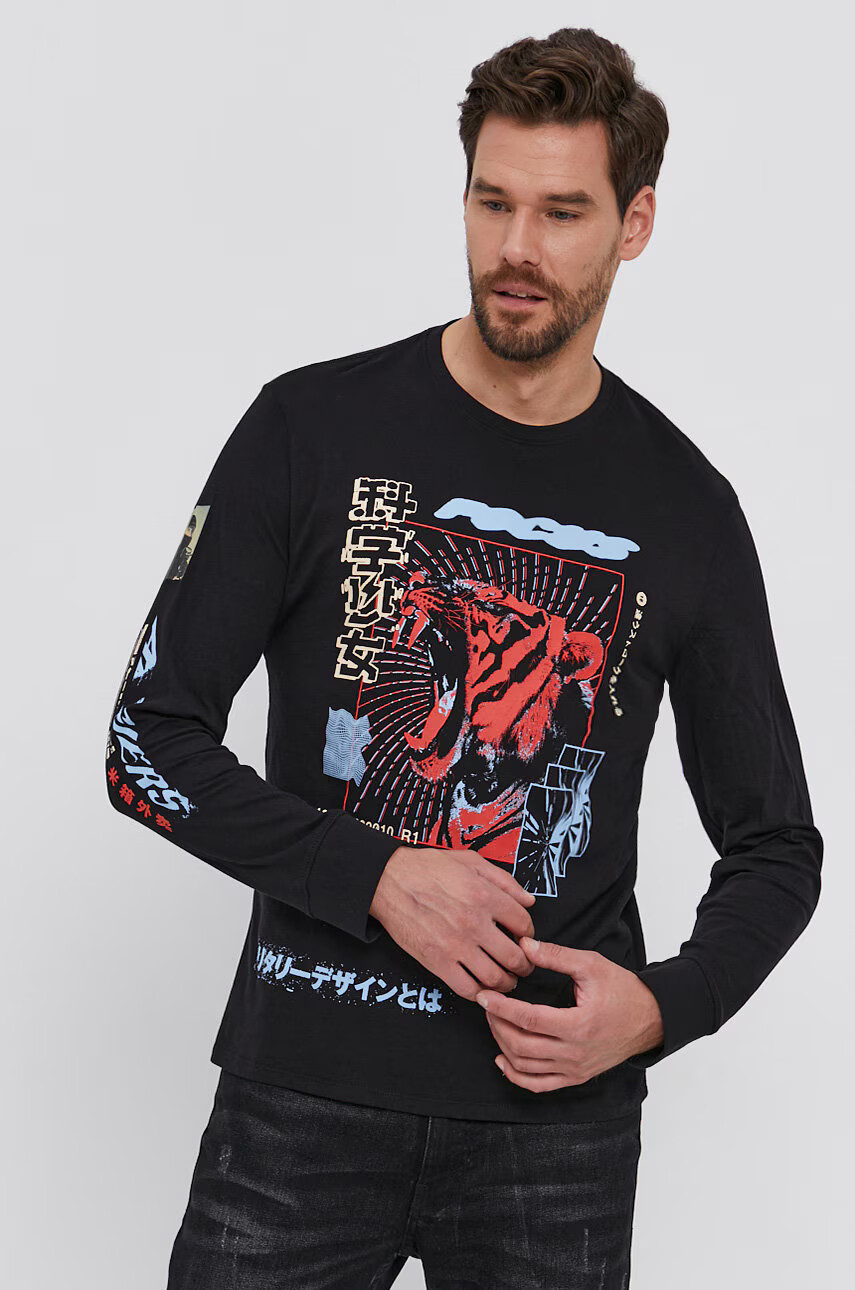 Guess Памучна блуза с дълги ръкави - Pepit.bg