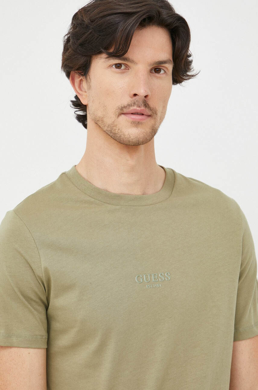 Guess Памучна тениска в розово - Pepit.bg