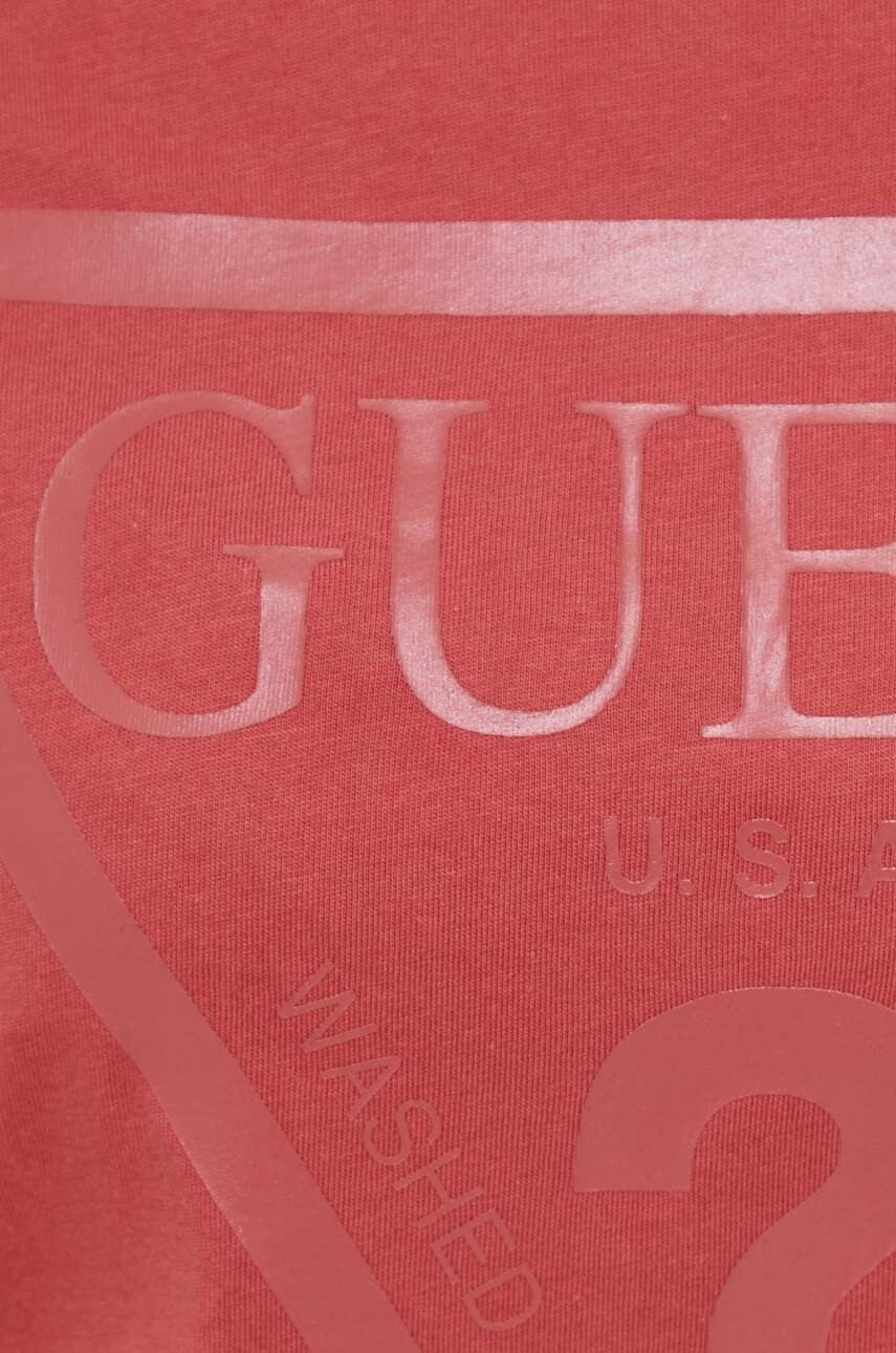 Guess Памучна тениска в розово - Pepit.bg