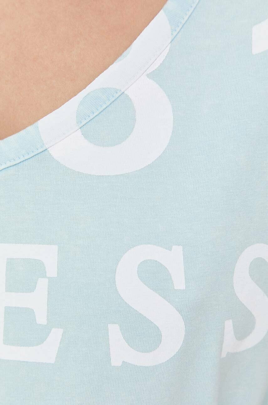 Guess Памучна тениска в синьо - Pepit.bg