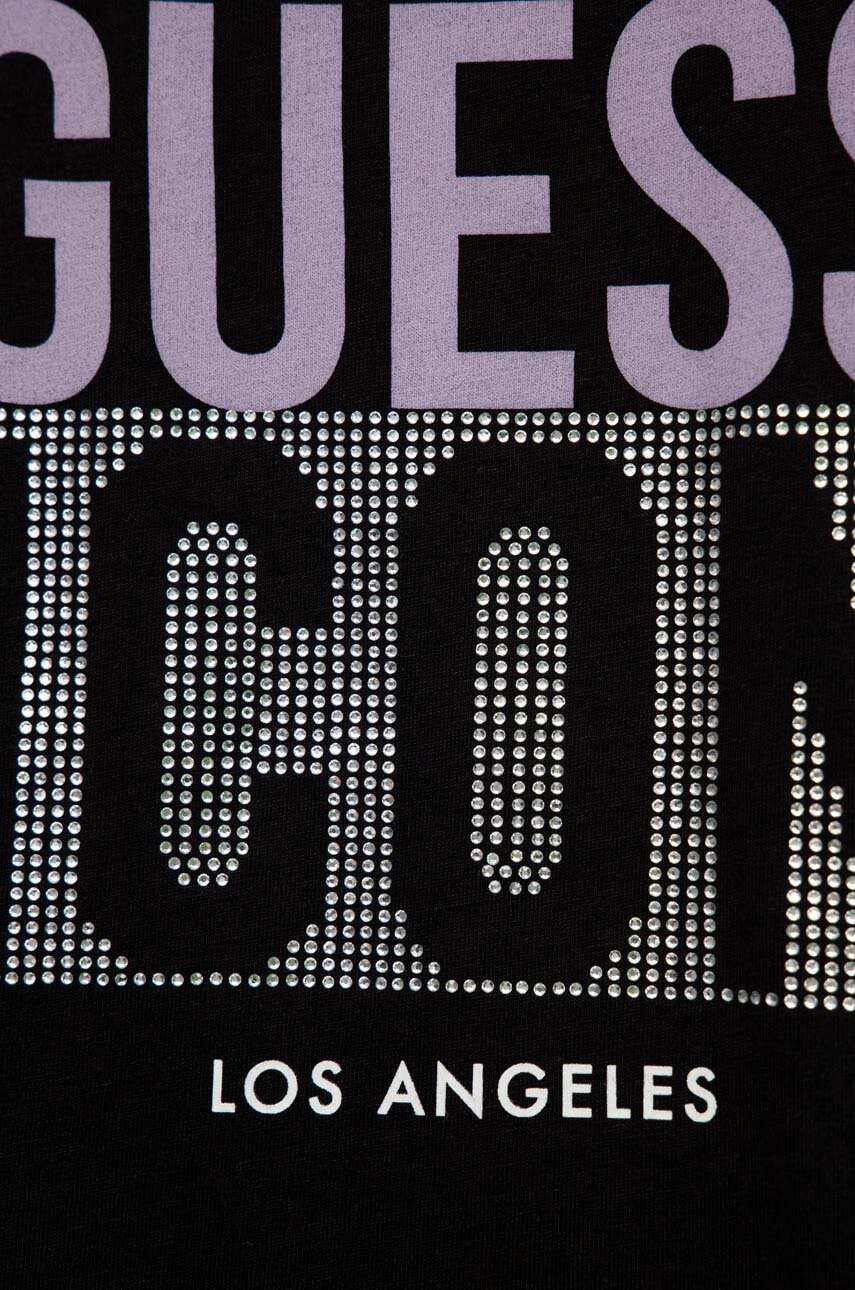 Guess Памучна тениска в черно - Pepit.bg