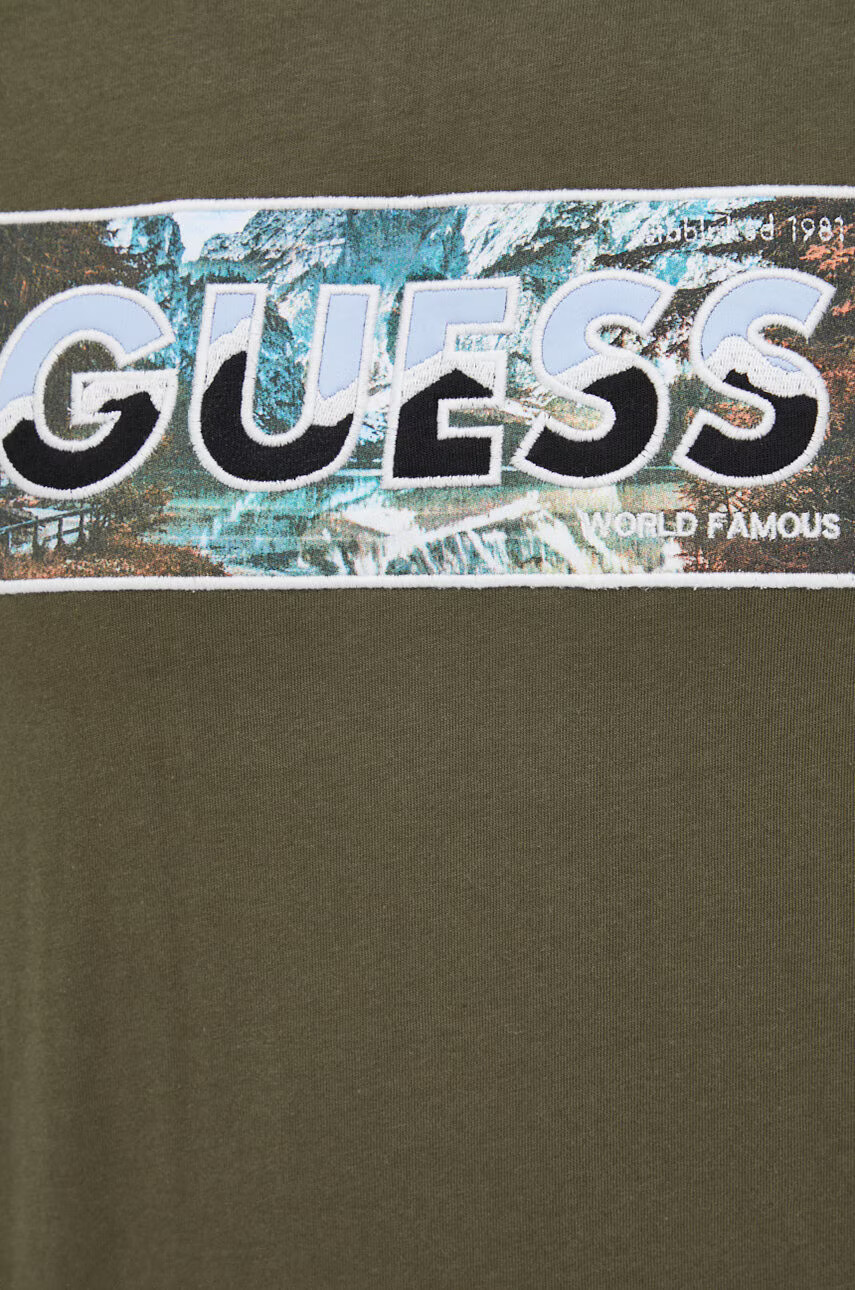 Guess Памучна тениска в лилаво - Pepit.bg