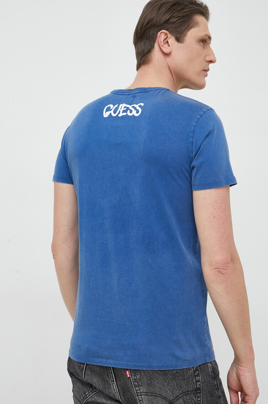 Guess Памучна тениска x Brandalised в синьо с десен - Pepit.bg