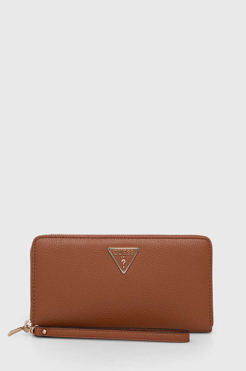 Guess Портфейл дамски в кафяво - Pepit.bg