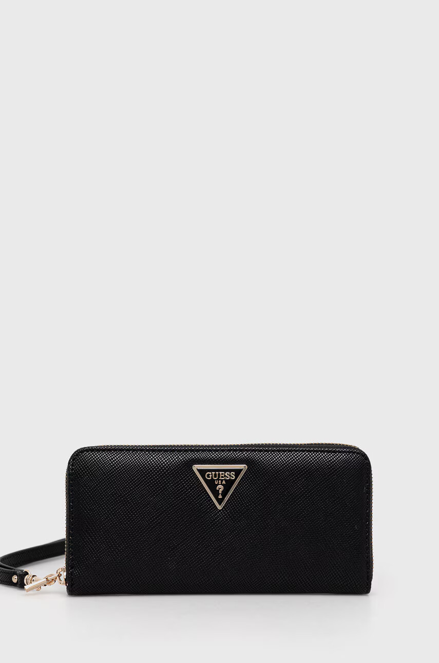 Guess Портфейл дамски в черно - Pepit.bg